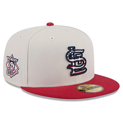 Men's New Era  Khaki/Red St. Louis Cardinals 2024 Fourth of July 59FIFTY Fitted Hat