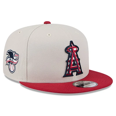 Men's New Era  Khaki/Red Los Angeles Angels 2024 Fourth of July 9FIFTY Snapback Hat