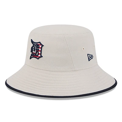 Men's New Era  Khaki Detroit Tigers 2024 Fourth of July Bucket Hat