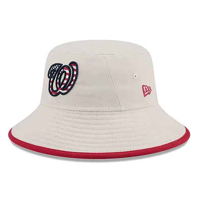 Men's New Era  Khaki Washington Nationals 2024 Fourth of July Bucket Hat