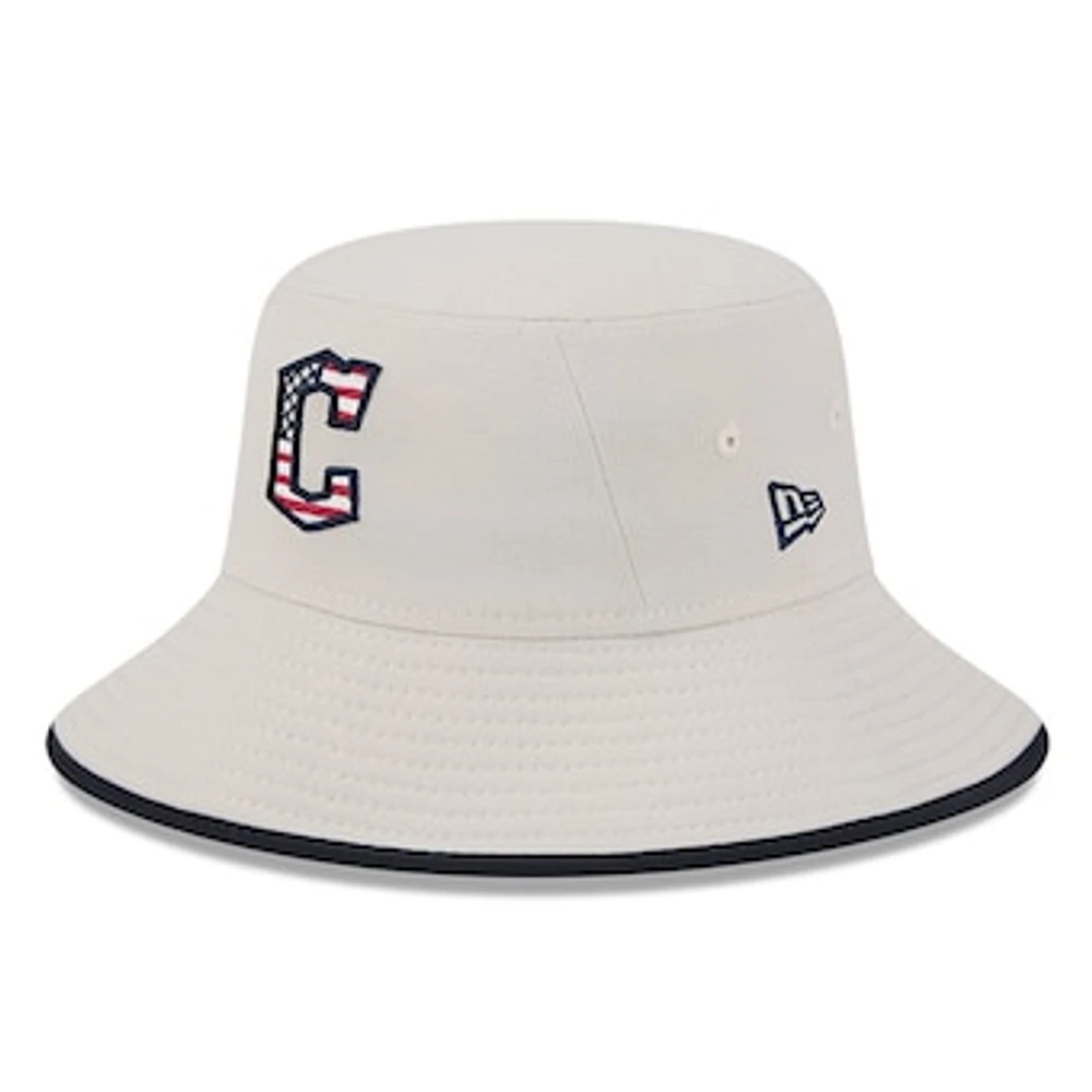 Men's New Era  Khaki Cleveland Guardians 2024 Fourth of July Bucket Hat