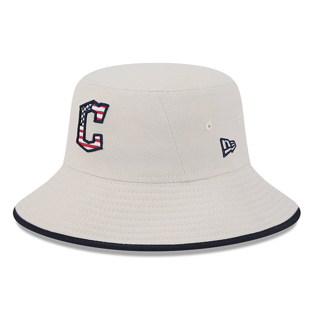 Men's New Era Khaki Cleveland Guardians 2024 Fourth of July Bucket Hat