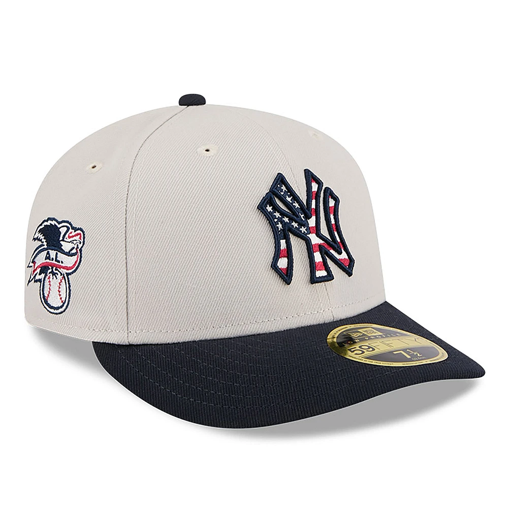 Men's New Era  Khaki/Black New York Yankees 2024 Fourth of July Low Profile 59FIFTY Fitted Hat