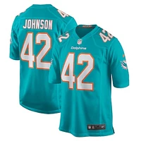 Men's Nike Alexander Johnson  Aqua Miami Dolphins Game Jersey