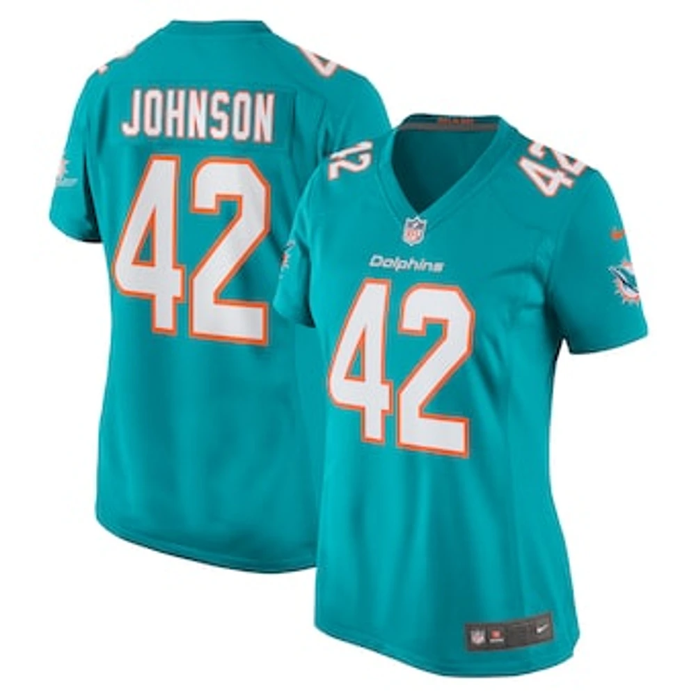 Women's Nike Alexander Johnson  Aqua Miami Dolphins Game Jersey