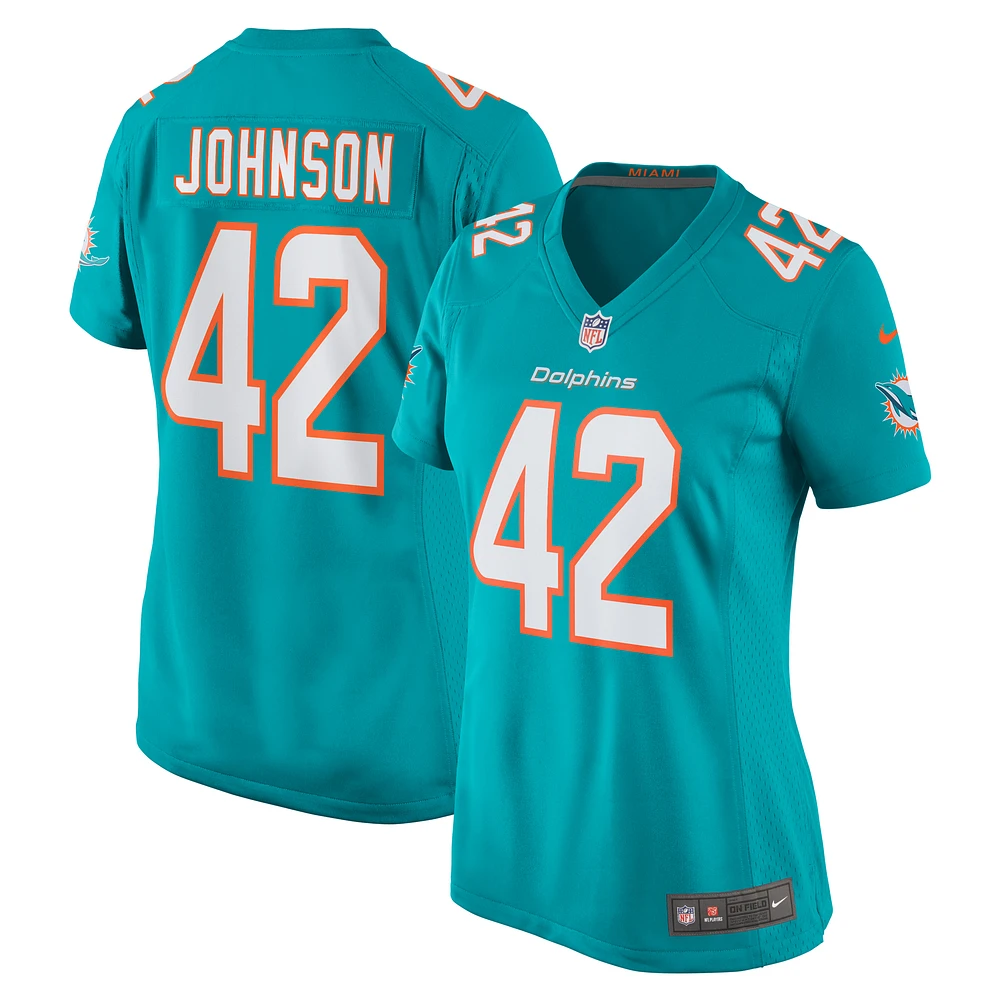 Women's Nike Alexander Johnson  Aqua Miami Dolphins Game Jersey