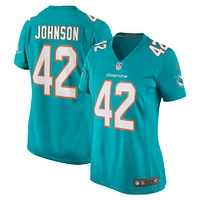 Women's Nike Alexander Johnson  Aqua Miami Dolphins Game Jersey