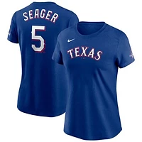 Women's Nike Corey Seager Royal Texas Rangers 2023 World Series Champions Name & Number T-Shirt