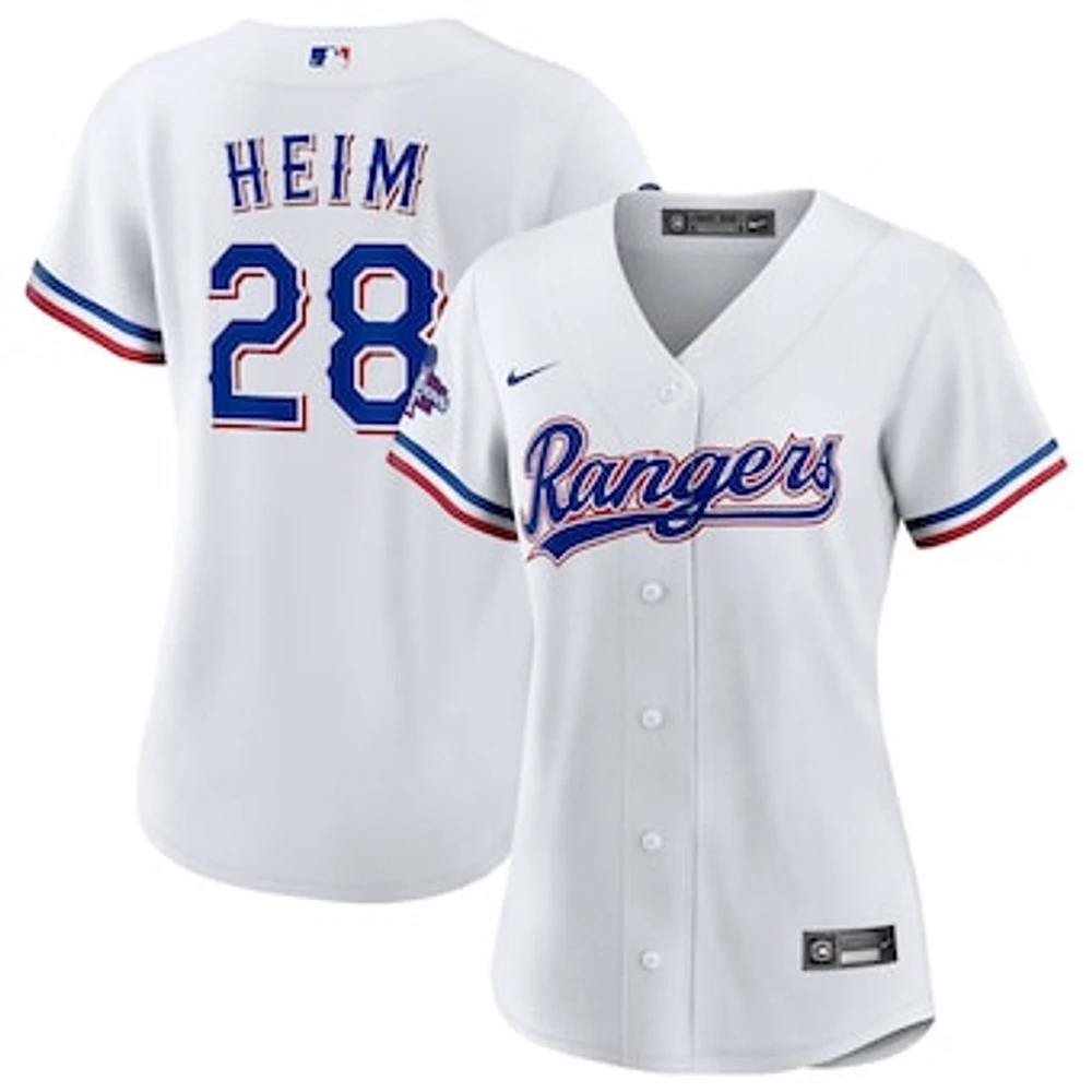 Women's Nike Jonah Heim White Texas Rangers Home 2023 World Series Champions Replica Player Jersey