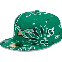 Men's New Era Kelly Green Philadelphia Eagles Paisley 59FIFTY Fitted Hat