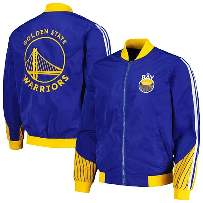 Men's JH Design  Royal Golden State Warriors Full-Zip Bomber Jacket