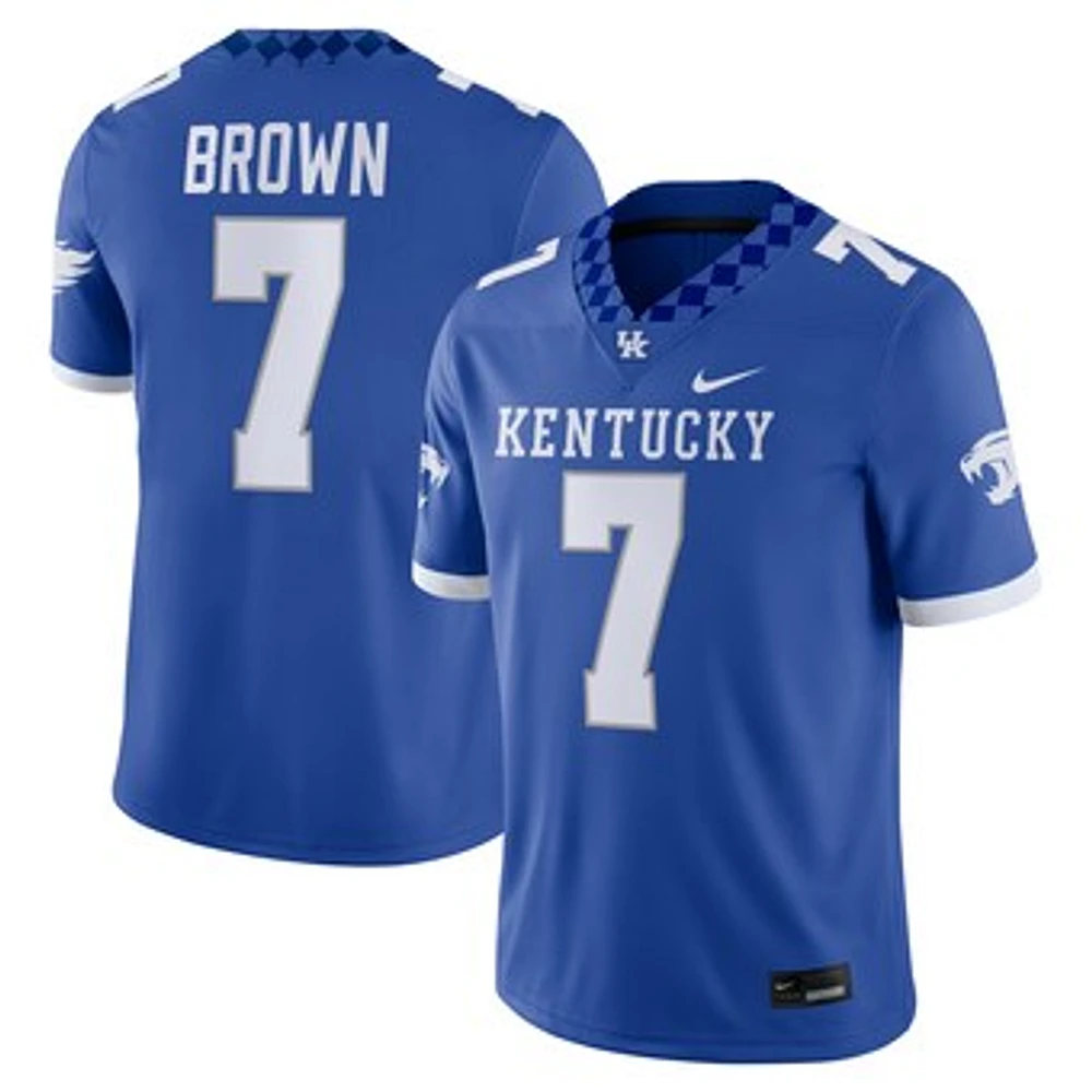 Men's Nike Barion Brown Royal Kentucky Wildcats NIL Football Game Jersey