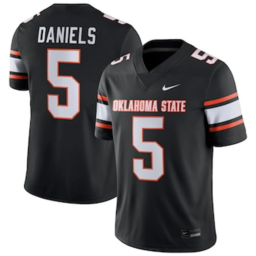 Men's Nike Kendal Daniels Black Oklahoma State Cowboys NIL Football Player Game Jersey