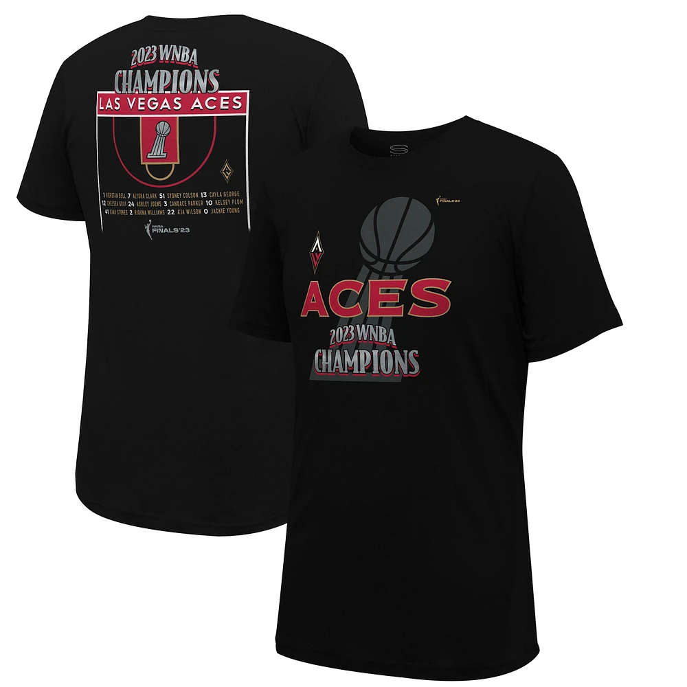 Unisex Stadium Essentials Black Las Vegas Aces 2023 WNBA Finals Champions Player Roster T-Shirt