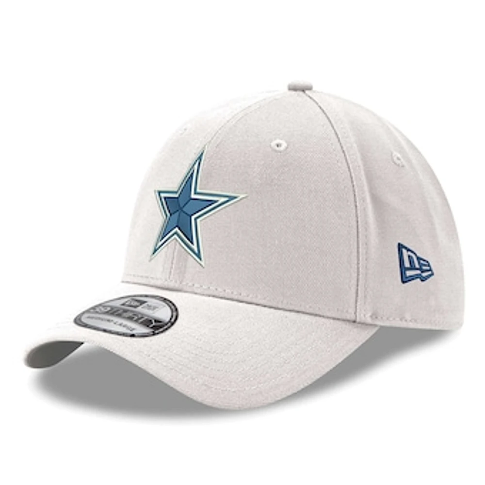 Men's New Era White Dallas Cowboys Logo 39THIRTY Flex Hat