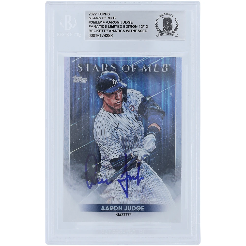 Limited Edition of 12: Aaron Judge New York Yankees Autographed 2022 Topps Stars of MLB Beckett Fanatics Witnessed Authenticated Card