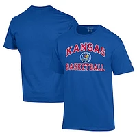 Men's Champion Royal Kansas Jayhawks Basketball Icon T-Shirt