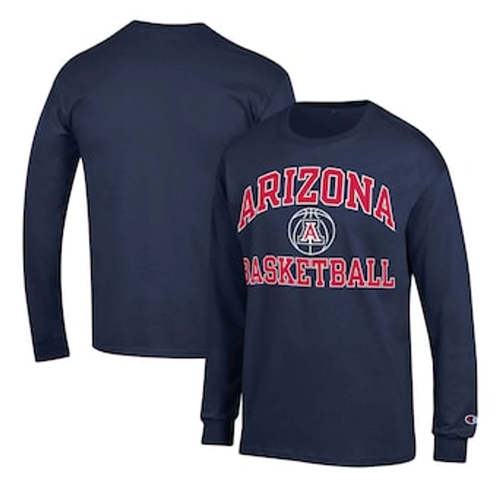 Men's Champion Navy Arizona Wildcats Basketball Icon Long Sleeve T-Shirt