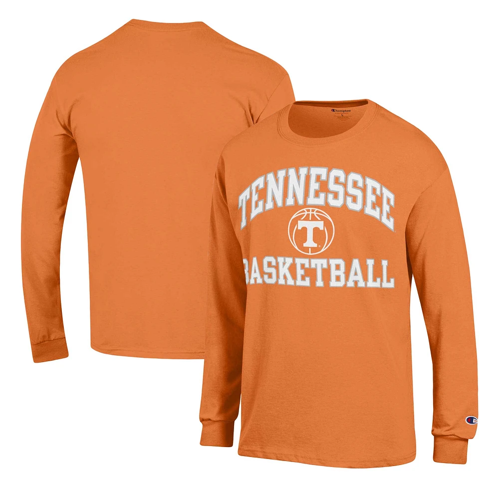 Men's Champion Tennessee Orange Volunteers Basketball Icon Long Sleeve T-Shirt