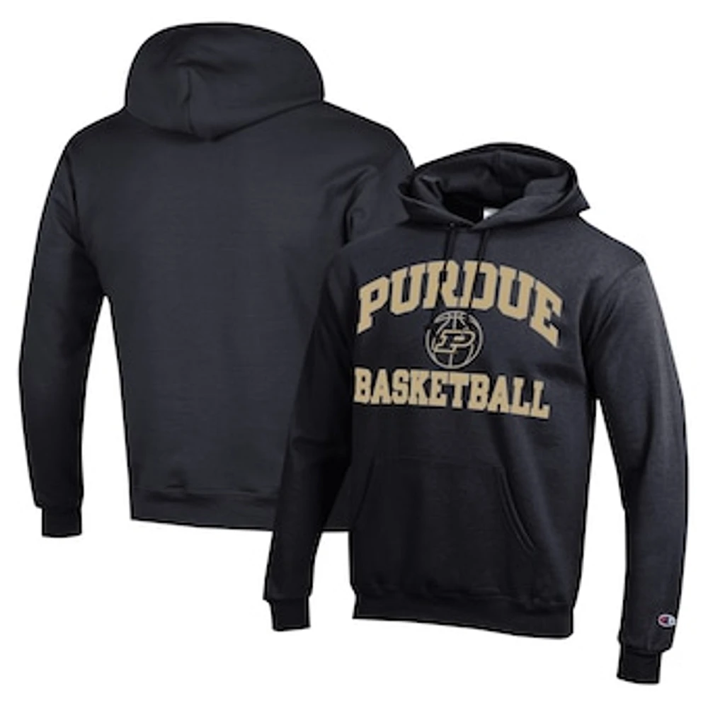 Men's Champion Black Purdue Boilermakers Basketball Icon Powerblend Pullover Hoodie