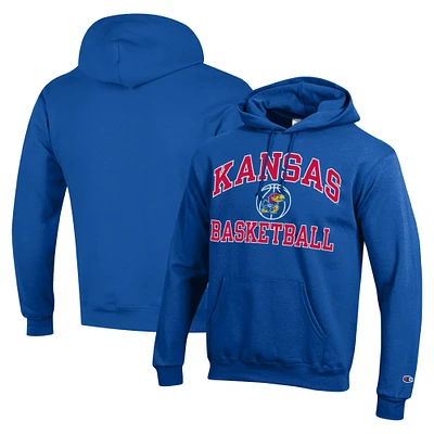 Men's Champion Royal Kansas Jayhawks Basketball Icon Powerblend Pullover Hoodie