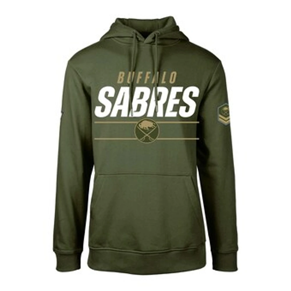 Men's Levelwear Olive Buffalo Sabres Delta Podium Fleece Pullover Hoodie