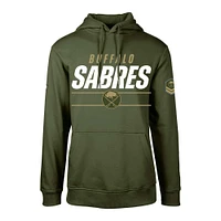 Men's Levelwear Olive Buffalo Sabres Delta Podium Fleece Pullover Hoodie