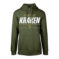 Youth Levelwear Olive Seattle Kraken Podium Fleece Pullover Hoodie