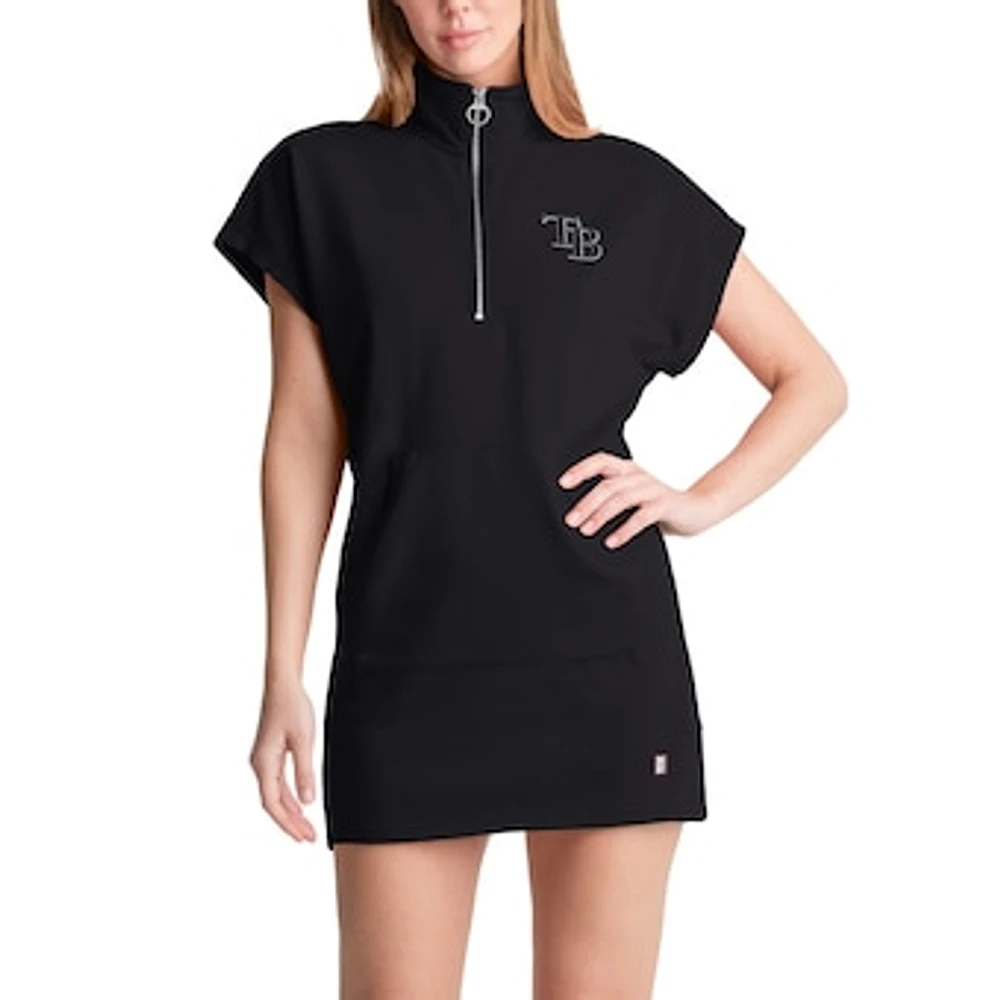 Women's DKNY Sport Black Tampa Bay Rays Emily Quarter-Zip Sneaker Dress