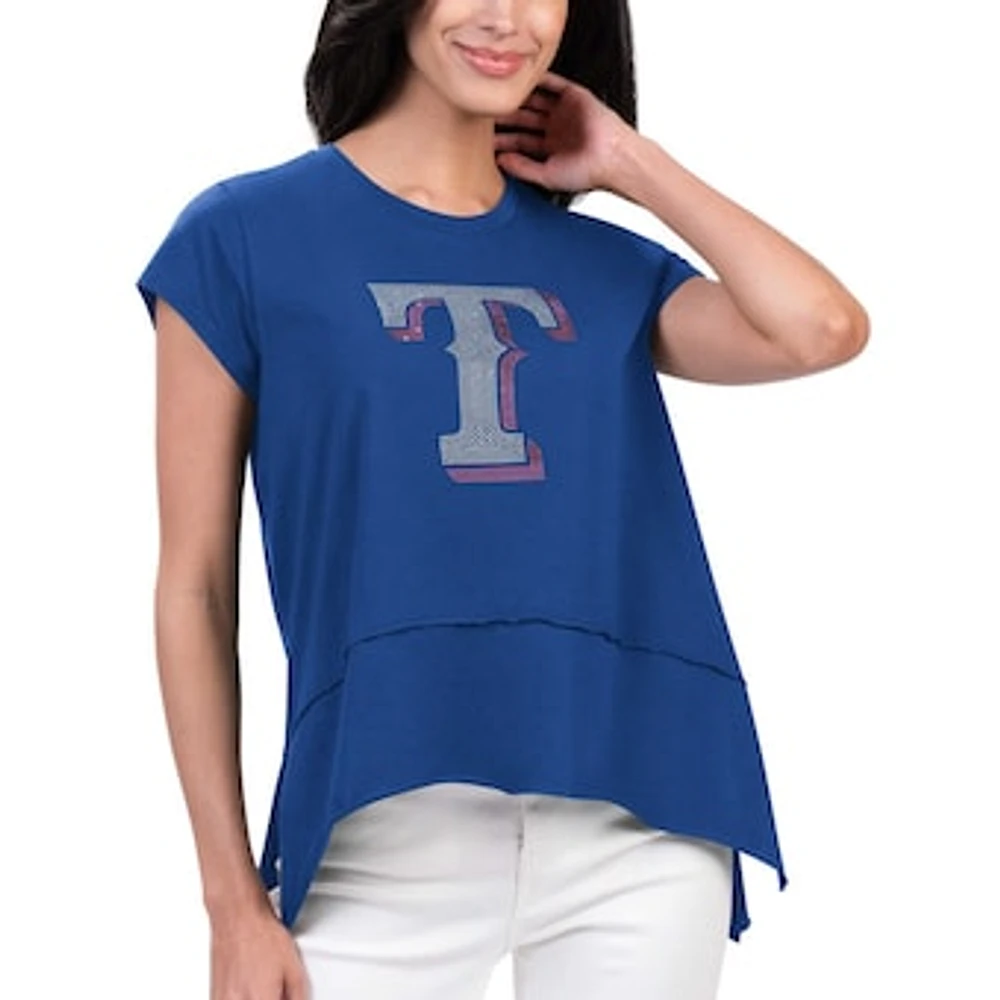 Women's G-III 4Her by Carl Banks Royal Texas Rangers Cheer Fashion T-Shirt