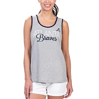 Women's G-III 4Her by Carl Banks Gray Atlanta Braves Fastest Lap Tank Top