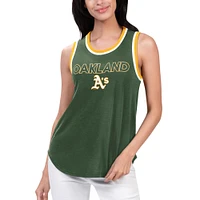 Women's G-III 4Her by Carl Banks Green Oakland Athletics Strategy Tank Top