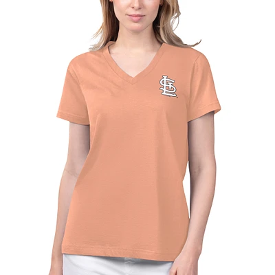 Women's Margaritaville Coral St. Louis Cardinals Game Time V-Neck T-Shirt