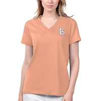 Women's Margaritaville Coral St. Louis Cardinals Game Time V-Neck T-Shirt