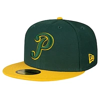 Men's New Era Green/Gold Puebla Pericos Mexico League On Field 59FIFTY Fitted Hat