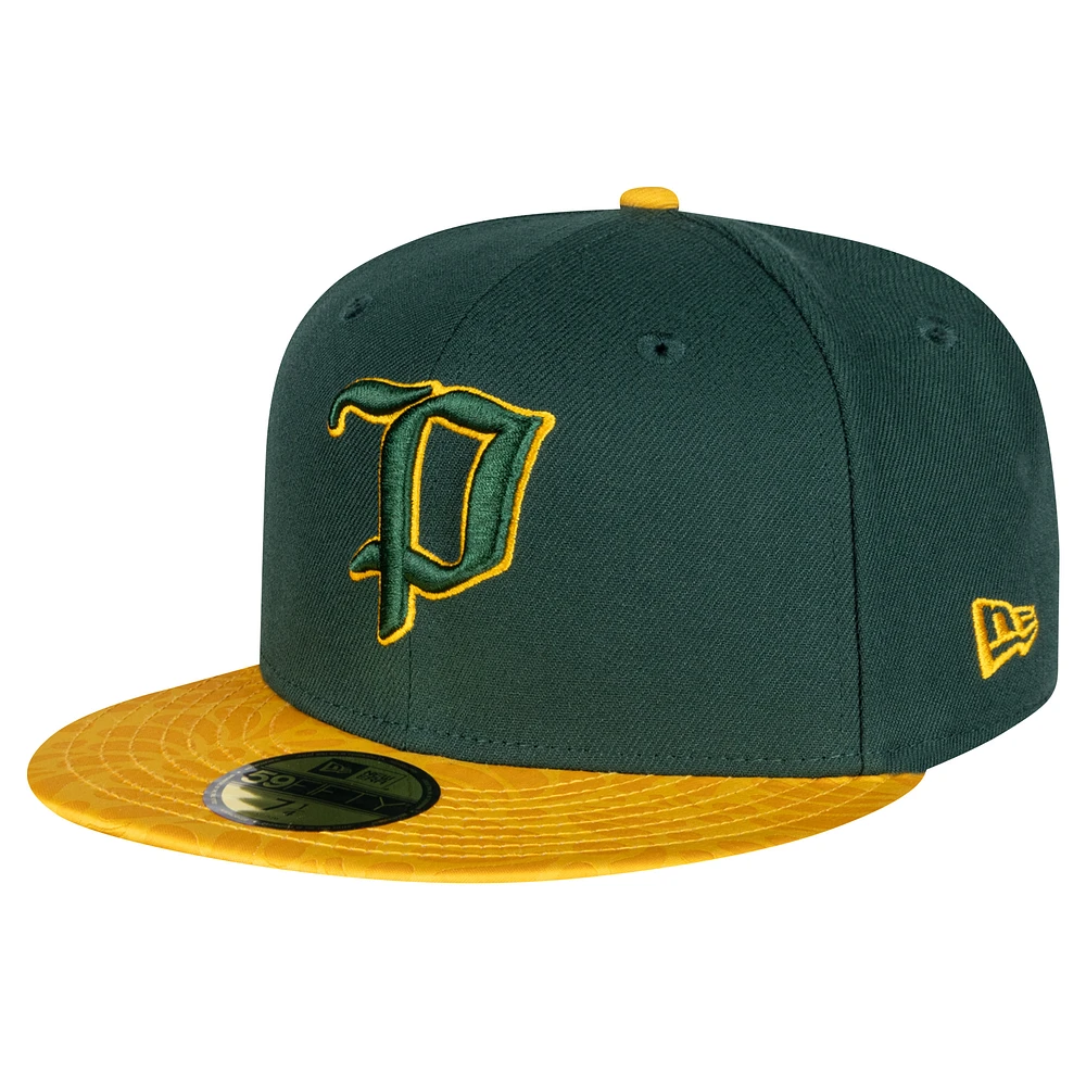 Men's New Era Green/Gold Puebla Pericos Mexico League On Field 59FIFTY Fitted Hat
