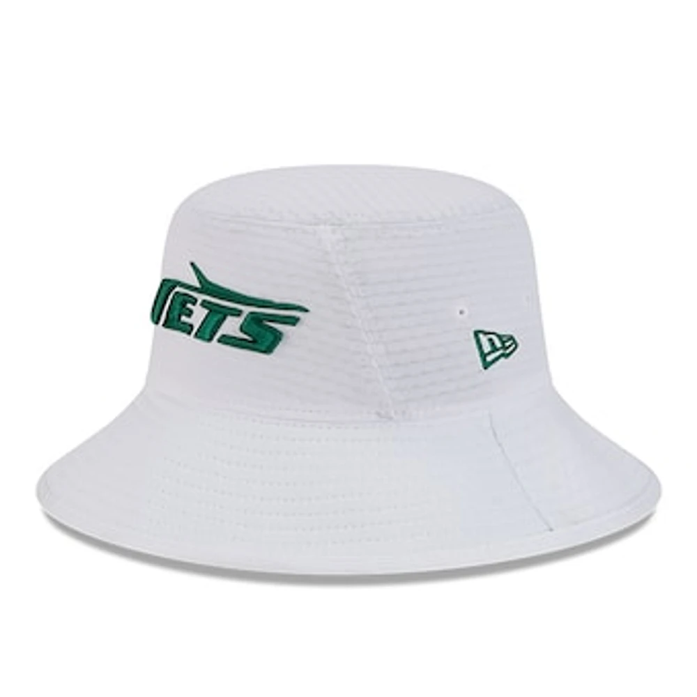 Men's New Era White New York Jets 2024 NFL Training Camp Stretch Bucket Hat