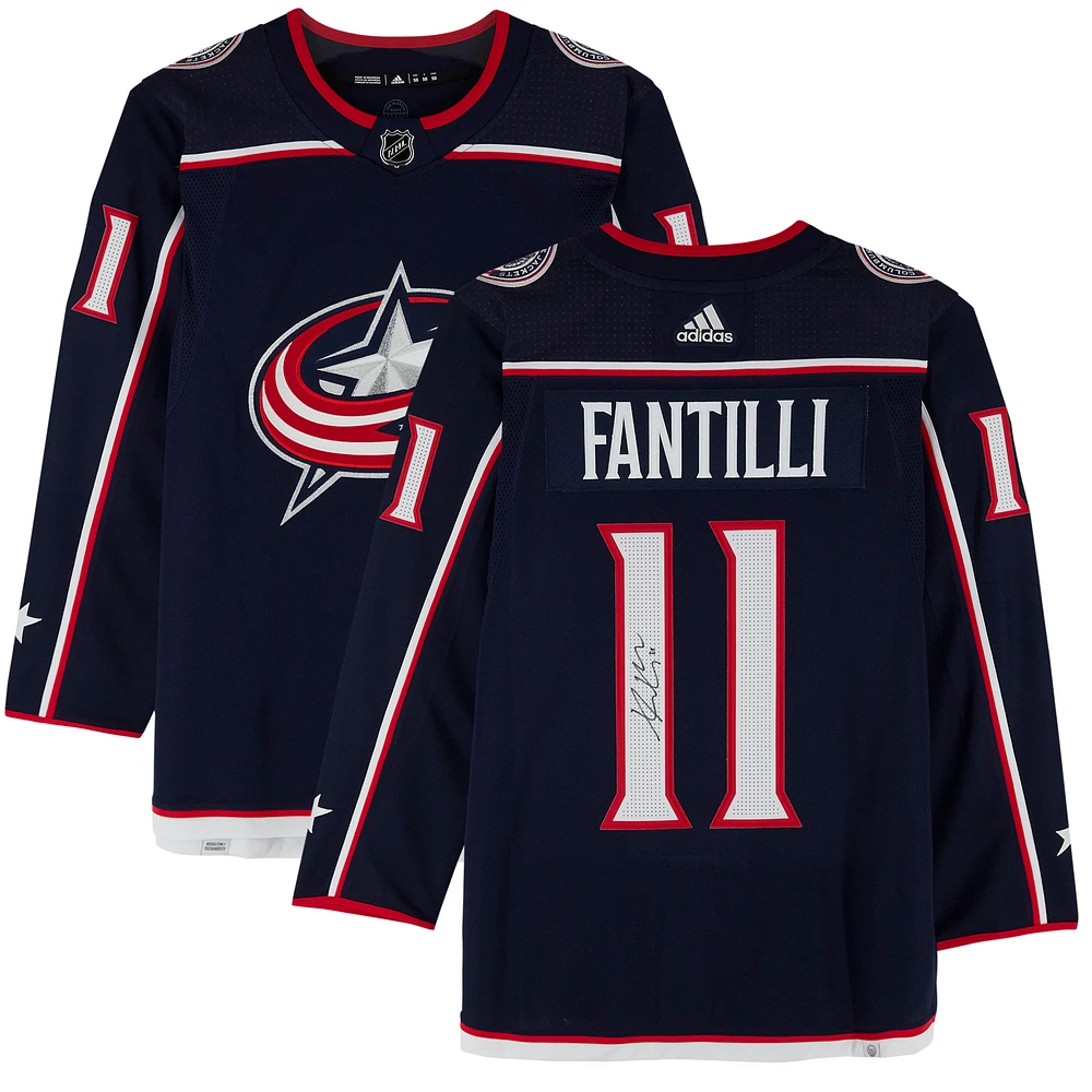 Adam Fantilli Columbus Blue Jackets Autographed Navy adidas Authentic Jersey