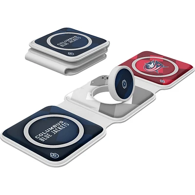 Keyscaper Columbus Blue Jackets 3-in-1 Foldable Charger