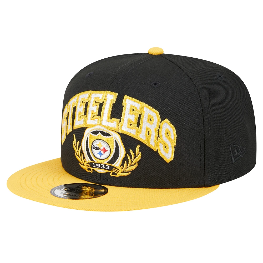 Men's New Era Black/Gold Pittsburgh Steelers Team Establish 9FIFTY Snapback Hat