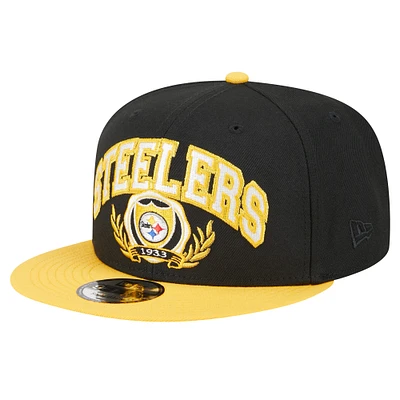 Men's New Era Black/Gold Pittsburgh Steelers Team Establish 9FIFTY Snapback Hat