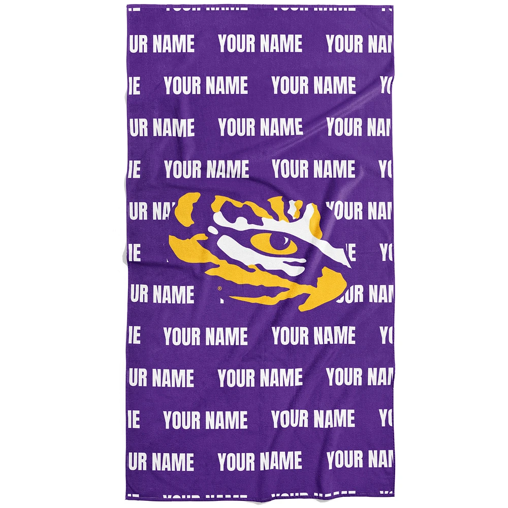 Chad & Jake LSU Tigers 30" x 60" Personalized Repeat Vertical Towel