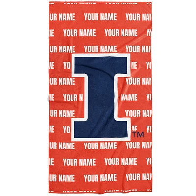 Chad & Jake Illinois Fighting Illini 30" x 60" Personalized Repeat Vertical Towel