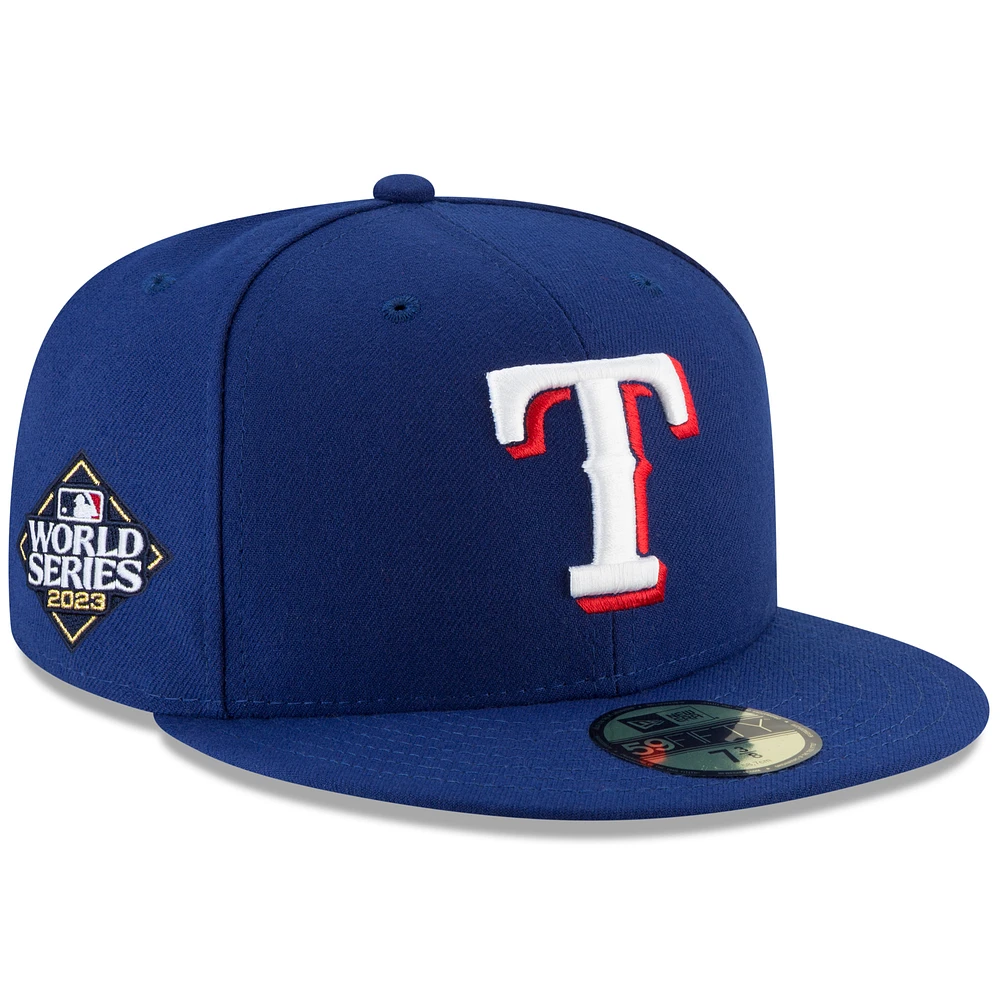 Men's New Era  Royal Texas Rangers 2023 World Series Side Patch 59FIFTY Fitted Hat