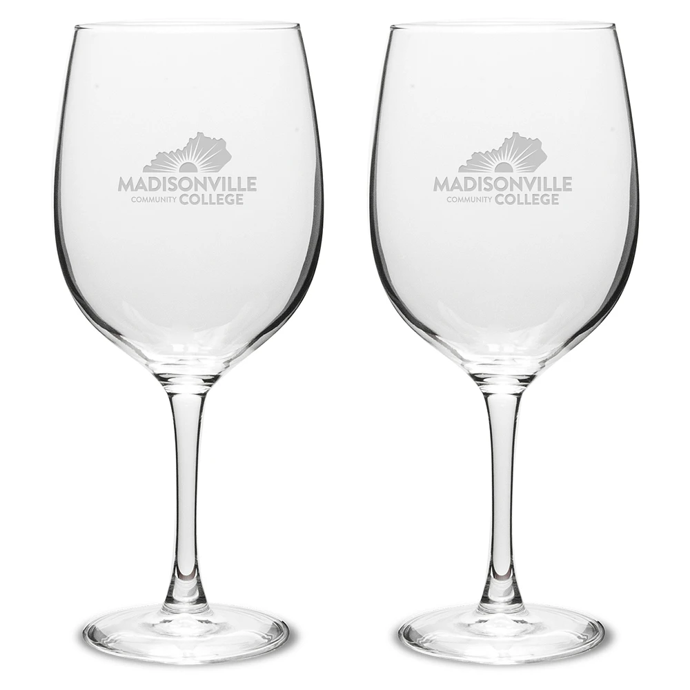 Madisonville Community College Two-Piece 19oz. Traditional Wine Glass Set