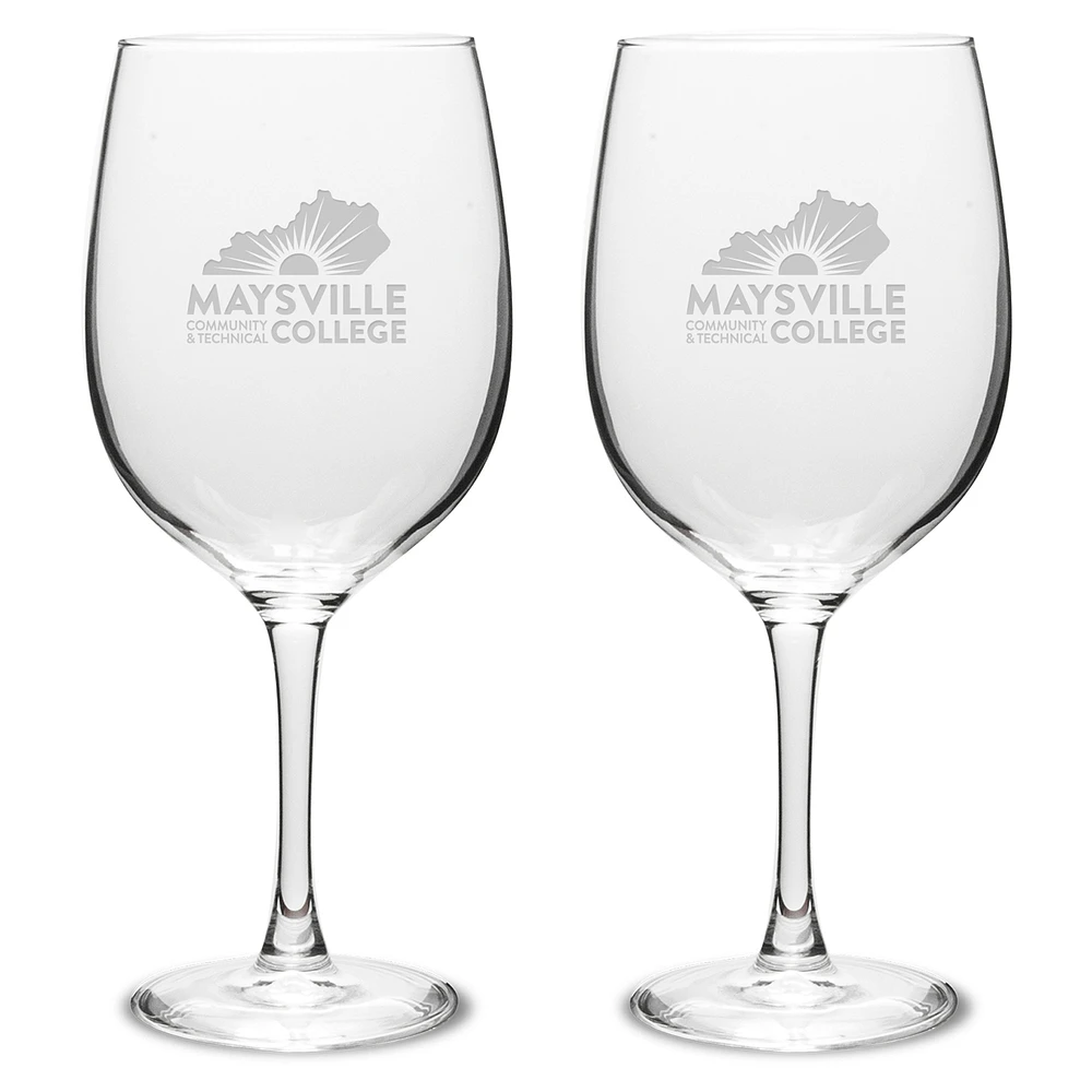 Maysville Community and Technical College Two-Piece 19oz. Traditional Wine Glass Set