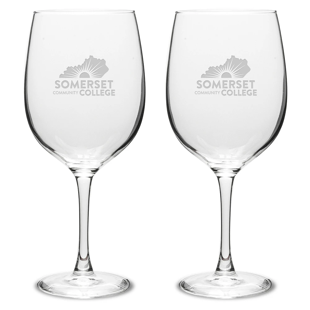 Somerset Community College Two-Piece 19oz. Traditional Wine Glass Set