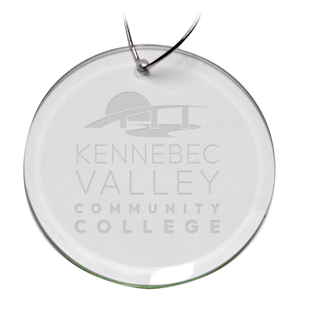 Kennebec Valley Community College 3'' Round Glass Ornament