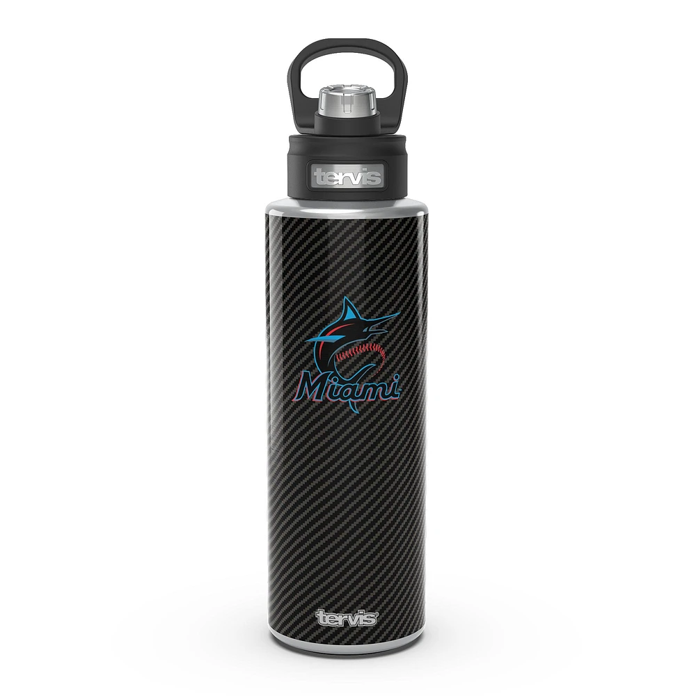 Tervis Miami Marlins 40oz. Carbon Fiber Wide Mouth Water Bottle