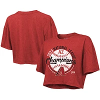 Women's Majestic Threads  Red Arizona Diamondbacks 2023 National League Champions Boxy Cropped T-Shirt